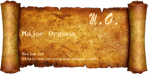 Major Orgona névjegykártya